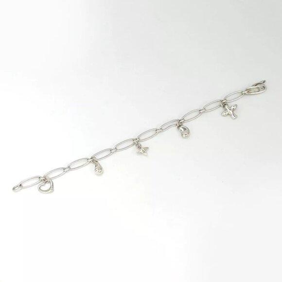 Tiffany & Co. Dove Teardrop Bean Heart Bracelet 6.7" Silver 925 Auth w/Bag - Picture 10 of 16